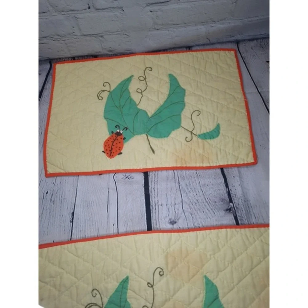 Handmade Ladybug Quilted‎ Placemat Set 5 Piece Table Decor Changing Pad Bassinet